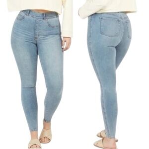 Spanx Jeggings Light Wash 1X High Rise Tummy Control Denim